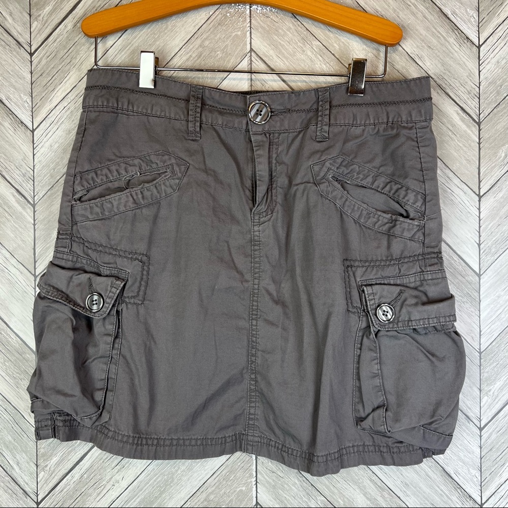 Prana Gray Utility Cargo Skirt
